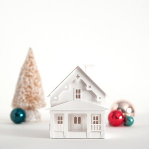 Weihnachtsdorf Papierhaus Bastelset für Erwachsene, Putz Hausornament und Manteldekoration, handgemachte Geschenkidee unter 20 - Cranberry Cove
