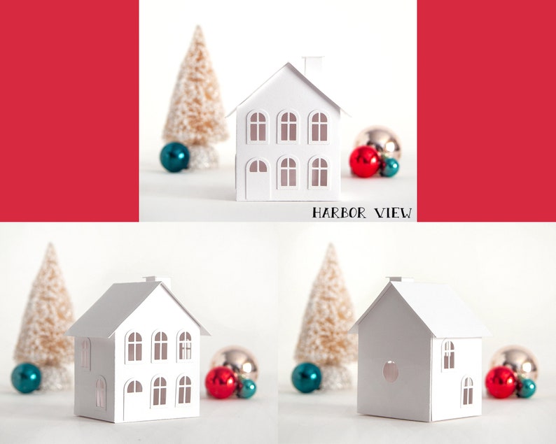 Paper Christmas Village DIY Kit Build Decorate 4 Paper Etsy