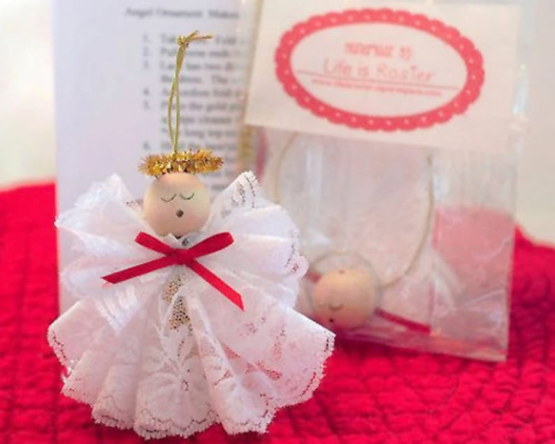 DIY Angel Ornament Christmas Craft Kit Lace Angel Christmas Etsy