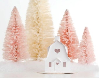 Valentine Putz House DIY Craft Kit - Build a Creative Valentine Decoration, First Anniversary Paper Gift or Newlywed Ornament,Dutch Colonial