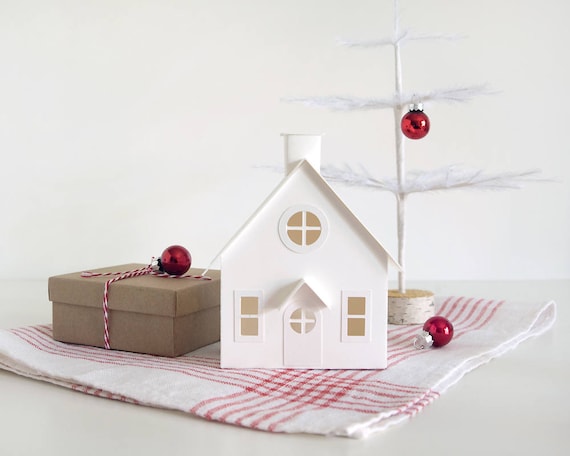 Diy Putz House Christmas Decoration Christmas Village Glitter Etsy