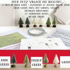 Putz House Christmas Craft Kit Build Decorate Your Own Christmas Village Putz House Kit of 4 Pre-Cut DIY 3.54.75 tall buildings image 5