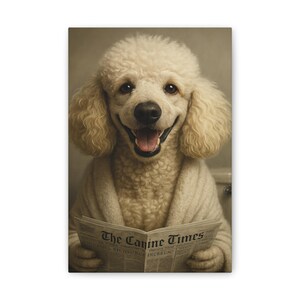 Adorable Dog Canvas Art, Pet Wall Decor for Dog Lovers, Cute Animal Print, The Canine Times Design, Home Decor, Gift for Dog Owners