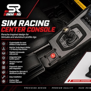 SIM Racing-middenconsole - Turtle Beach VelocityOne Multi-Shift - kan worden aangepast - aluminium profielmontage - Sim-Lab / Trak Racer / 8020