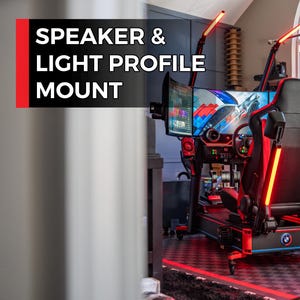 Sim Racing Hintere Lautsprecher Licht Halterung: Govee Bremslicht, Aluminium Profil