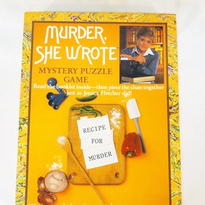 Rare Vintage Murder She Wrote Recipe for Murder 550 Piece Puzzle Complete Mystery Crime Angela Lansbury 1980s 1984