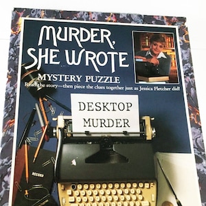 Rare Vintage Murder She Wrote Desktop Murder 550 Piece Puzzle Complete Mystery Crime Angela Lansbury 1980s 1984