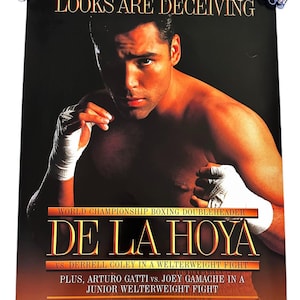 Póster promocional original de la pelea de boxeo de HBO de 2000 de Oscar De La Hoya contra Derrell Coley