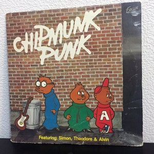 Vintage Chipmunk Punk Album LP Record Vinyl 1980 Rare 12&quot; 80s Punk Rock Cartoon