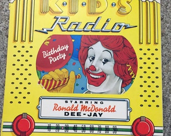 Ronald McDonald Birthday Club Sign 電飾看板 Vintage Mcdonalds Kids Radio Birthday Party LP Vinyl Record RARE