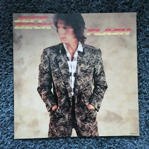 Raro Jeff Beck Flash featuring Rod Stewart Store Promotional 12x12 Poster Promo Display