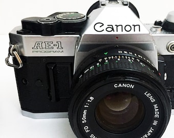 Vintage Canon AE-1 Program 50mm f/1.8 Kit Lens Film SLR Photography