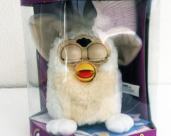Vintage 1990s Furby in Original Box, White & Tan - Tested - Etsy