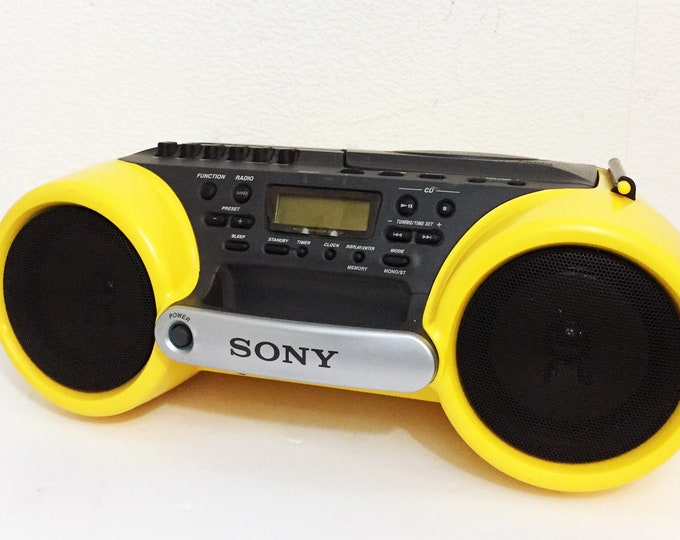 Vintage Sony Sports Cfd-980 Cassette AM/FM CD Player Water Resistant ...