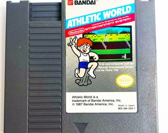Vintage Nintendo NES Athletic World 1987 Video Game Tested Games Gamer 80s Original