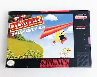 Vintage SNES Pacman 2 Super Nintendo Video Game Tested Excellent Pac Man Complete