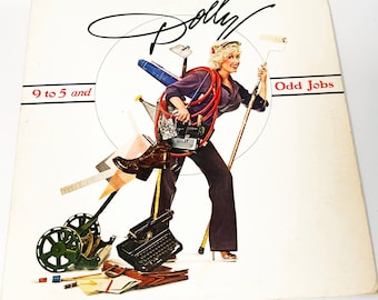 Vintage Dolly Parton 9 to 5 Odd Jobs LP Record Vinyl Album Auto American 1980 1980s 80s Country