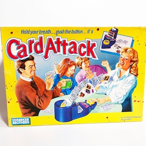 Vintage 1991 Card Attack Board Game Parker Brothers Rare 100% Complete 1990s 90s Toy