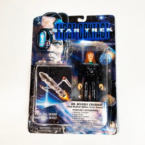 Vintage 1996 Playmates Star Trek First Contact Dr Beverly Crusher 90s 1990s Toys Action Figure