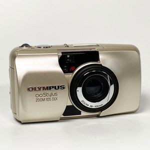 Vintage Olympus Stylus 105 DLX Zoom Panorama 35mm Point Film Camera Tested Works Zoom Mju Camera Deluxe Weatherproof