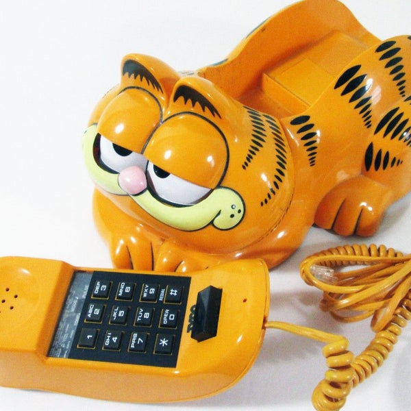 Vintage Tyco 1986 Garfield Telephone 1980s Land Line Home Phone Cartoon Cat