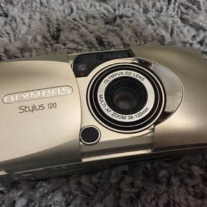 Vintage Olympus Stylus 120 Zoom 35mm Point and Shoot Film Camera Tested Mju Epic Silver Small Portable
