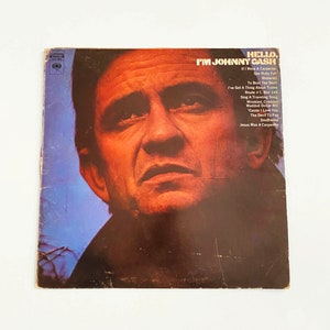 Vintage Hello Im Johnny Cash Album Vinyl LP Record 12&quot; Original 1970