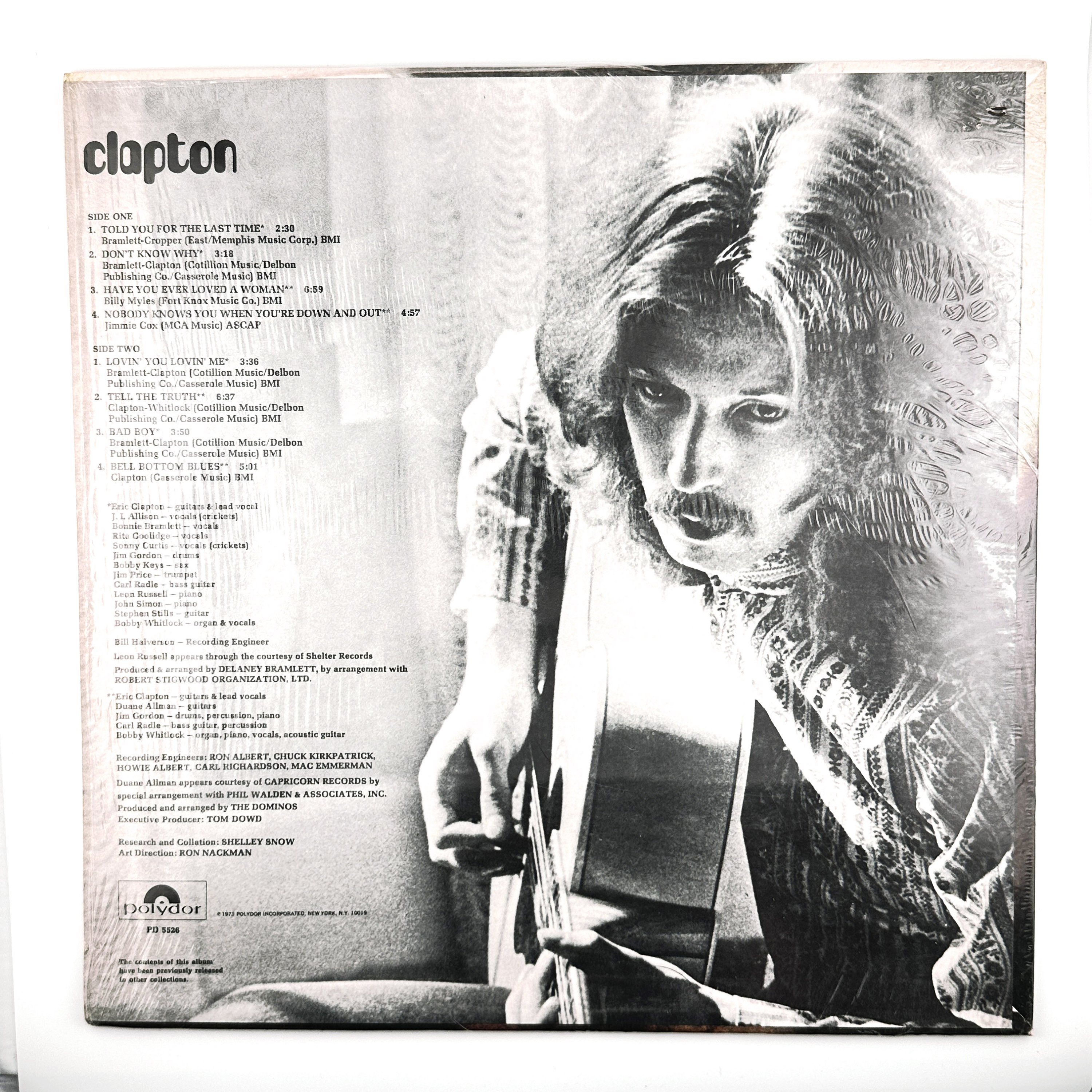 Vintage Original 1973 Eric Clapton Self Titled Record Album