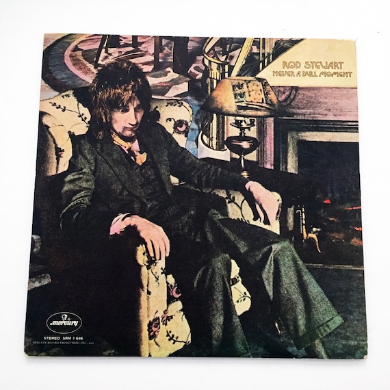 Vintage Rod Stewart Never a Dull Moment LP Record Vinyl Album
