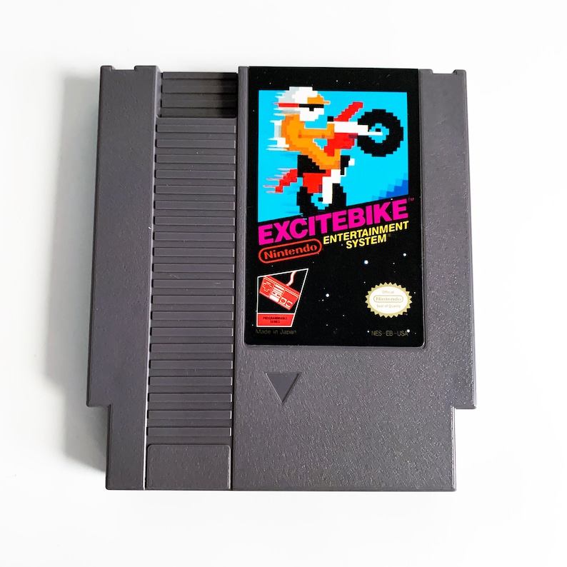 Vintage Original Nintendo NES Excite Bike ExciteBike Racing Video Game 1985 image 1