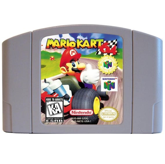 Vintage Original Mario Kart 64 Nintendo 64 1996 Tested Excellent Very Clean  N64 Video Game Mario Cart Authentic