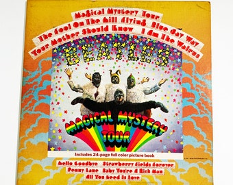 Vintage The Beatles Magical Mystery Tour 12" with Full Color Booklet LP Record Vinyl Album 60s Vinyl Strawberry Fields Forever