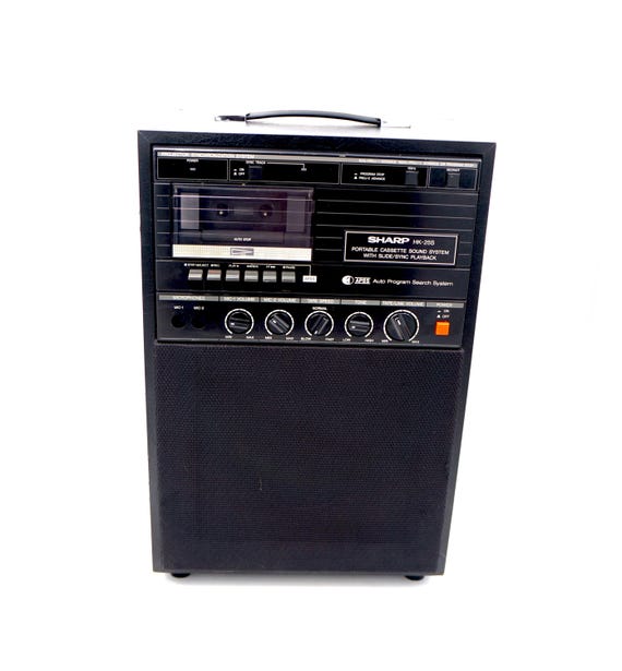 Vintage Sharp HK-25S Portable Cassette Sound System Slide/sync