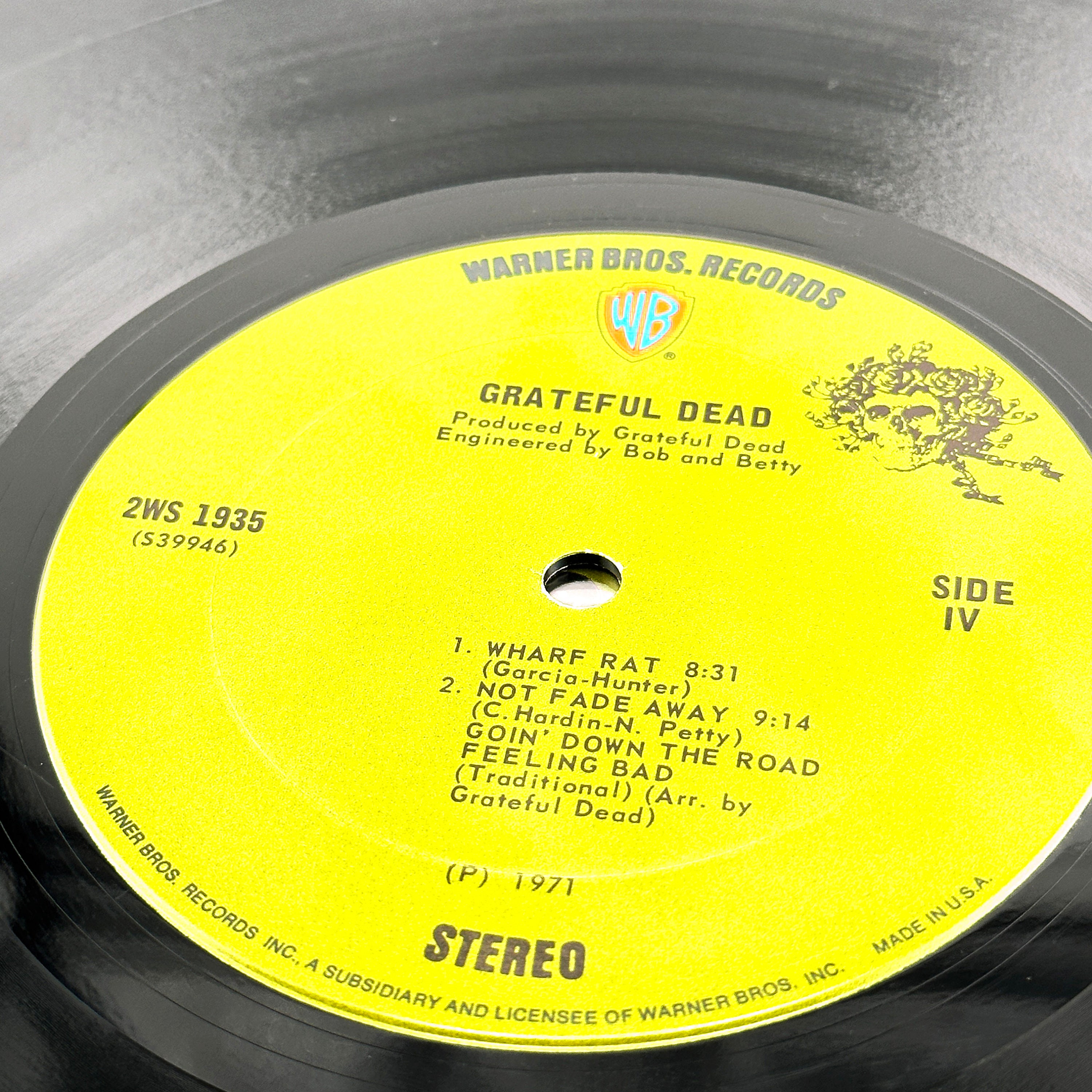 Vintage Grateful Dead 1971 Live Double Album Skull and Roses