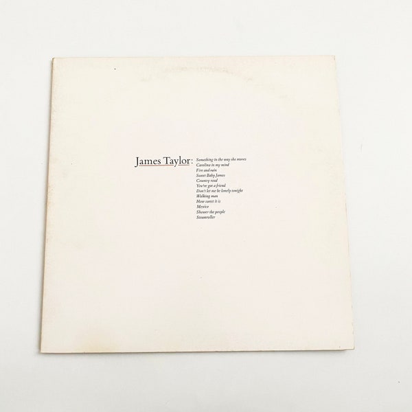 Vintage James Taylor Greatest Hits Record Vinyl LP 12" Album 1976 Folk 1970s 70s Carolina Fire Rain Sweet Baby James