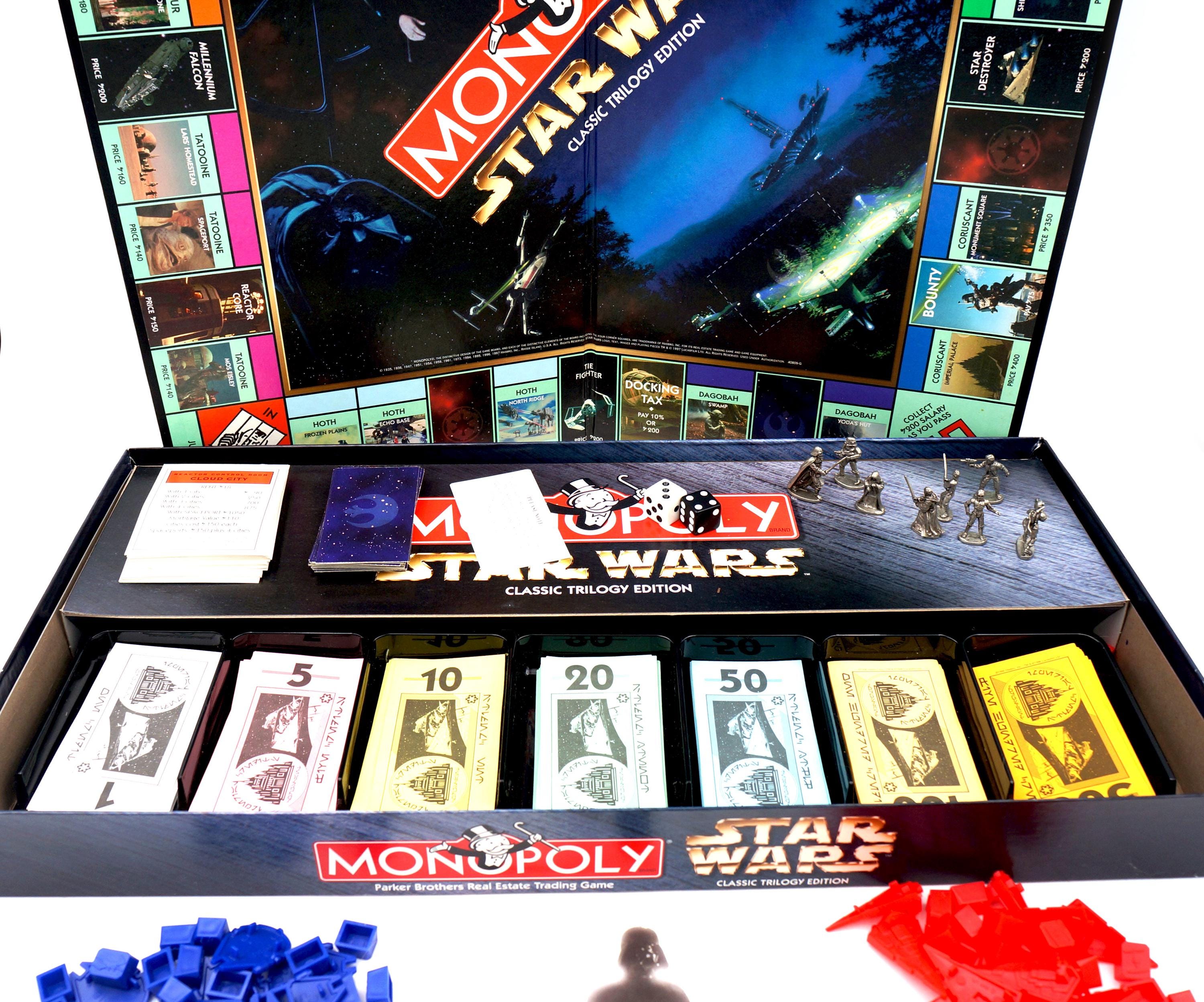 Vintage 1996 Star Wars Monopoly Classic Trilogy Edition Board Game