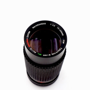 Vintage Tou Five Star Macro Zoom Camera Lens 75-200mm f1:4.5 for Canon FD 4.5 Kit FD Mount Tested Works Excellent Clean