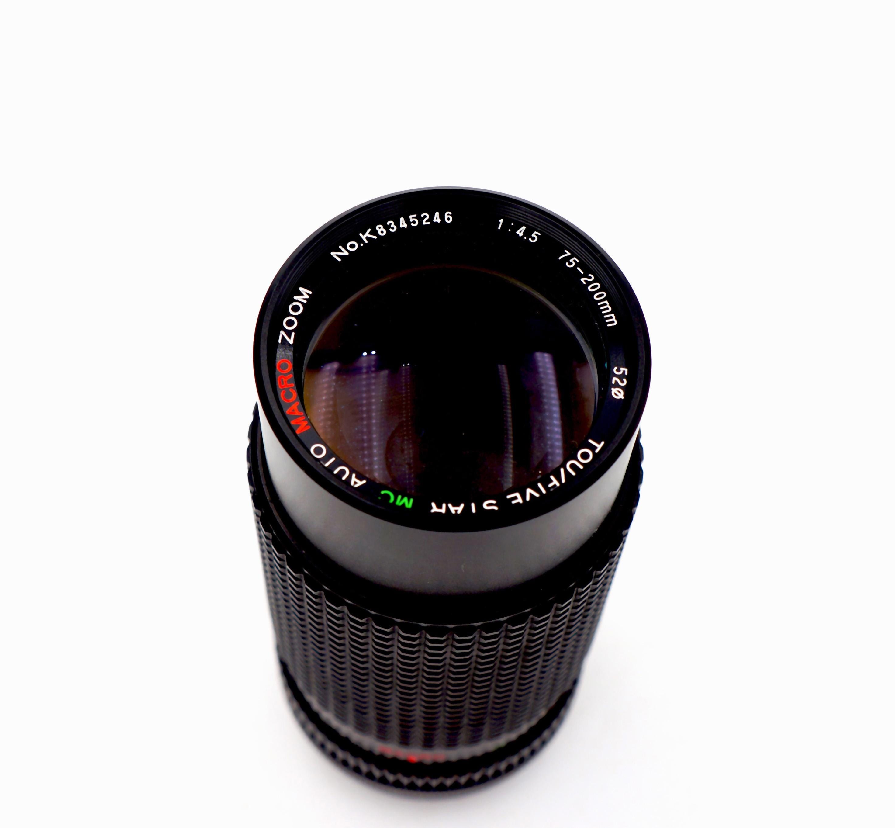 Vintage Tou Five Star Macro Zoom Camera Lens 75-200mm for