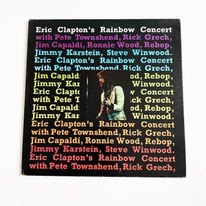 Vintage Original Eric Clapton Rainbow Concert Record Album Vinyl 12&quot; 1970s Live Album 1973