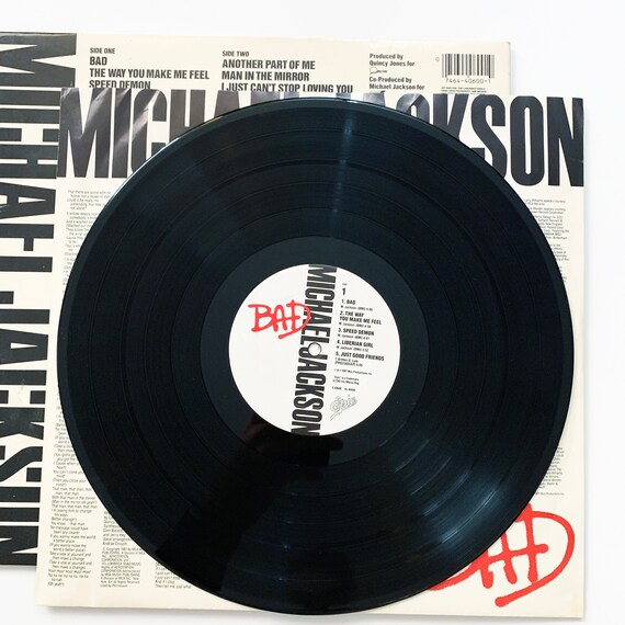 Vintage Michael Jackson Bad LP Record Vinyl 12 - Etsy