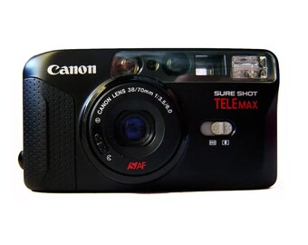 Vintage Canon Sure Shot Telemax 35mm Point and Shoot Film