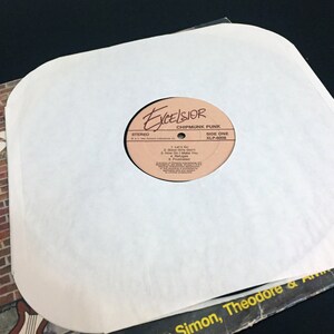 May include: A white vinyl record sleeve with a brown label that says "Excelsior Chipmunk Punk Side One XLP-6008". The label also lists the song titles "I Love To", "You're So Sweet", "How Can I Thank You", "I'm Yours", and "Meltdown".