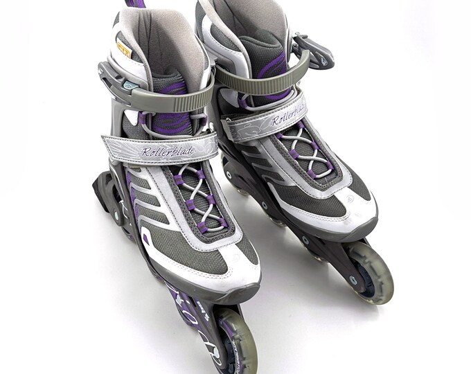 Vintage Rollerblade Spiritblade Comp Inline Skates Womens Silver Purple