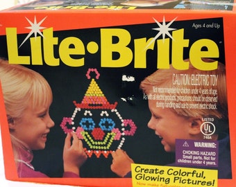 Vintage Lite Brite MIlton Bradley with Refill Sheets and Pegs 1990s Light Bright Toy 90s Games