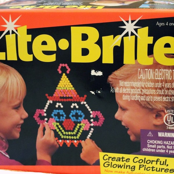 Vintage Lite Brite MIlton Bradley with Refill Sheets and Pegs 1990s Light Bright Toy 90s Games