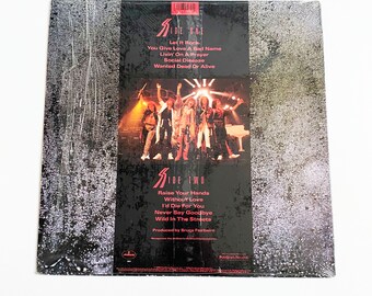 Vintage Bon Jovi Slippery When Wet Vinyl Record LP, 1986 Rock