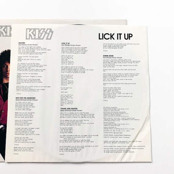 超レア♪ 「地獄の回想」KISS LICK IT UP ポスター 当時物 非売品 超