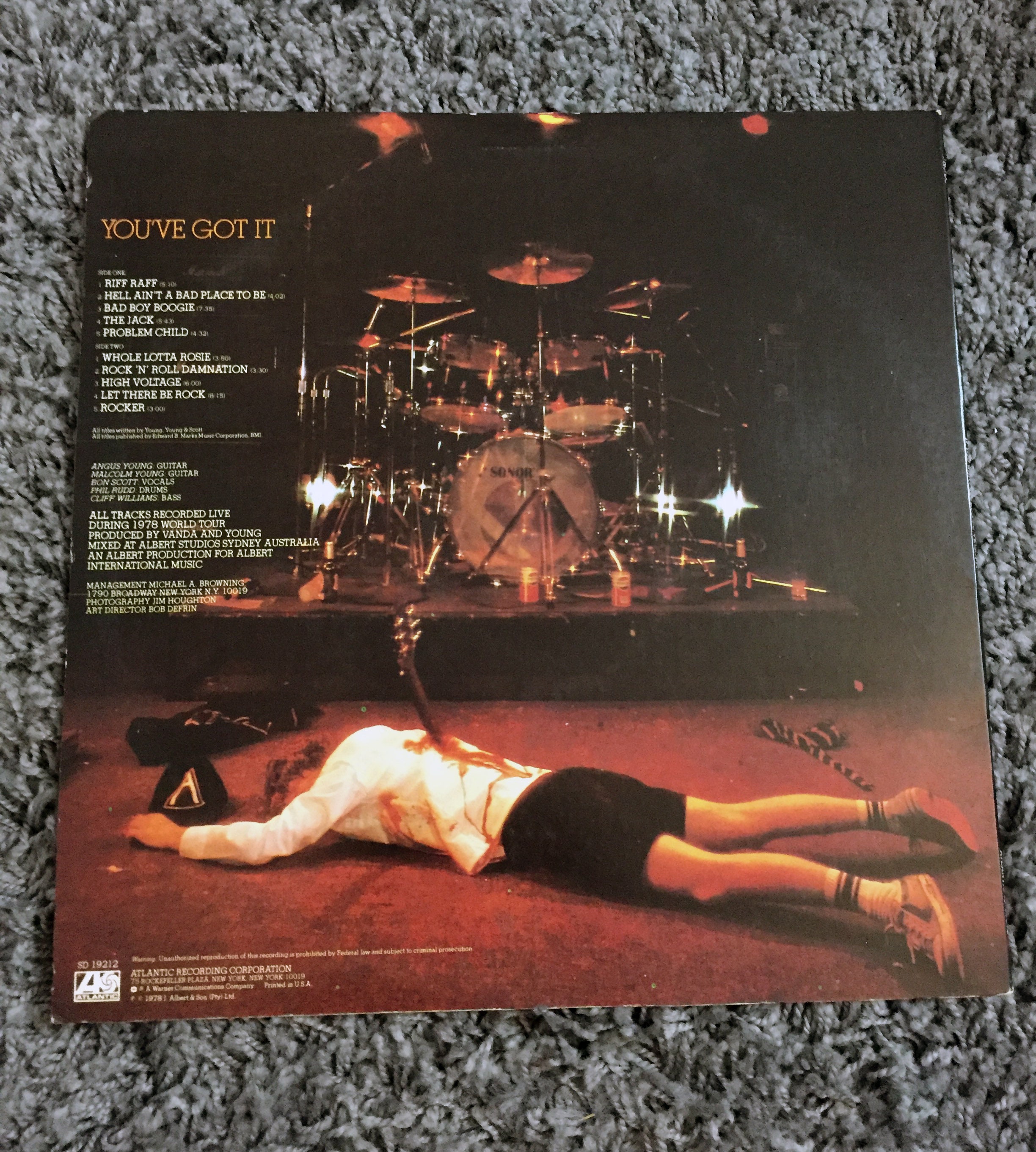 Original AC/DC If You Want Blood You've Got It Vinyl Record LP