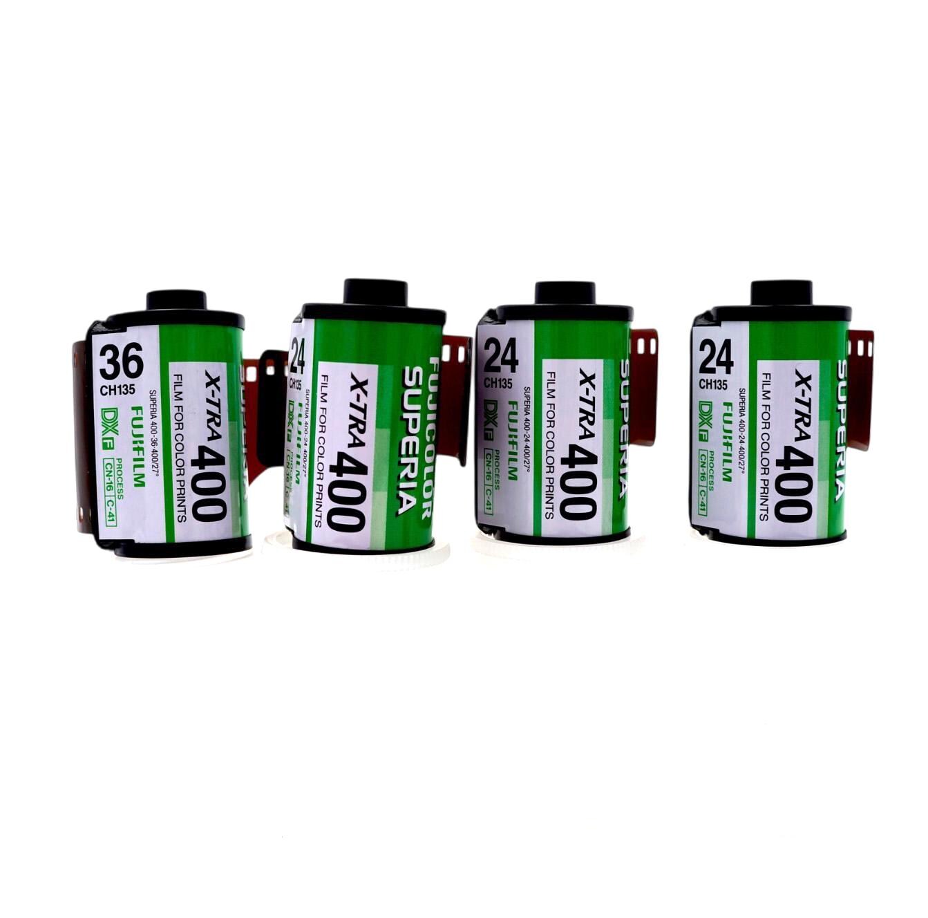 4 Rolls of Fujifilm Superia X-TRA 400 35mm Film 24 + 36 Exposure