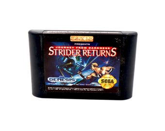 Vintage 1990 Sega Genesis Strider Returns Journey from Darkness Video Game Cartridge Tested Works